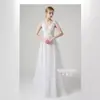 Vestido de Novia Blanco Ligero con Encaje de Mariposas, Estilo Francés, Cola Pequeña, Sencillo Vestido de Noche para Mujer
