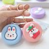Nova Bolsa de Moedas Redonda de Silicone Desenho Animado Estilo Ins Coreano Fofa Bolsa para Moedas Cosméticos Carteira Feminina Bolsa de Chaves