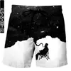 .Pantalones de Playa Sueltos para Hombre, Pantalones de Surf para Playa, Tendencia de Bañadores con Estampado de Humo Nuevo Verano 2022 Europeo y Americano