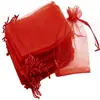 Atacado Spot Bolsa de Organza Lisa Transparente com Cordão Presente Casamento Doce Bolsa de Gaze Joias Embalagem de Joias Bolsa de Rede