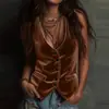 Primavera y Verano 2026 Transfronterizo Europeo y Americano Amazon Wish Nueva Ropa para Mujer Botones Sexy sin Mangas Chaleco para Mujer
