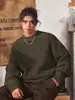 Suéter Retro Japonés de Ajuste Limpio con Cuello Redondo para Hombres y Mujeres, Estilo Perezoso de Otoño e Invierno, Top Grueso de Punto con Patrón de Piña