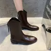 Botas Martin de Punta Fina para Mujer 2026 Otoño/Invierno Nuevas Casuales Estilo Vaquero Occidental Algodón Grueso Cálido Botas para Mujer