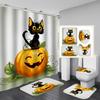 Cortina de ducha de Halloween para baño con impresión digital HD de comercio electrónico de Amazon, cortina de ducha para baño de hotel, separación de zonas húmedas y secas