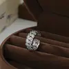 Anillo Abierto Personalizado para Mujer con Baño de Oro Real y Circonitas Microincrustadas, Pulsera Geométrica de Dos Tonos de Gama Alta, Anillo para Dedo Índice Estilo Oficina