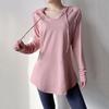 Novo Top Esportivo Casual Solto Emagrecedor Tamanho Plus Feminino Roupas de Yoga Moletom Top de Fitness Manga Longa Primavera e Outono