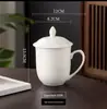 Hotel Hotel Caneca Sala de Escritório Cerâmica Branco Puro Xícara de Chá com Tampa Copo Copo para Beber Logotipo Estampado
