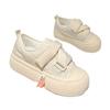 Zapatos Blancos de Velcro Crema de Primavera y Otoño para Mujer, Feos pero Lindos, Primavera Nuevo Chic Nicho, Zapatos de Plataforma de Cabeza Grande, Suela Gruesa, Zapatos de Pan