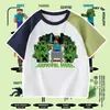 Camiseta Infantil de Minecraft Creeper Bloques de Color Manga Corta Unisex Ropa Infantil 9