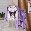 Conjunto de Ropa de Casa de Verano para Niños, Traje para Niña, Pantalones de Manga Larga Estampados con Dibujos Animados, Pijama, Ropa Acondicionada para Bebé Niño, a la Moda