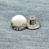 Atacado em Estoque do Fabricante Fivela de Metal Redonda em Formato de I Giratória Plana 17mm para Jeans, Fivela de Metal para Alça de Jeans, Fivela de Pino