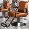 Silla de Barbería de Moda Famosa en Internet, Silla Específica para Cortes de Cabello en Salón, Asiento Reclinable y Ajustable para Peluquería, Permanente y Teñido