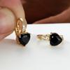 Aretes de Corazón Esmeralda con Diamantes de Zirconia Chapados en Oro Blanco para Mujer de Amazon European and American Jewelry