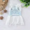 Falda de tirantes de encaje Verano Delgada Calada Girasol Perro y Gato Ropa Transpirable Ropa para Mascotas Vestido de Princesa