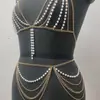 Skl000218 Roupas de Performance para Dança do Ventre Acessórios para Performance em Grupo Corrente de Peito e Cintura Conjunto de Duas Peças Correntes Corporais