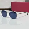 Ct0459 Óculos de Sol Redondos Sem Aro de Metal Titânio de Luxo para Homens, Óculos de Sol Fashion Transfronteiriços para Mulheres, Óculos de Sol Frescos para Férias Ct