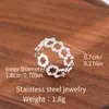 Anillos Abiertos de Acero Inoxidable Transfronterizos, Anillos Ajustables de Acero de Titanio que No se Desvanecen, Anillos Prensados en Aceite, Joyería de Mano al por Mayor