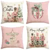 Comercio Exterior Transfronterizo Más Vendidos Fundas de Almohada Navideñas Personalizadas para Sofá de Sala de Estar, Cojines Decorativos Festivos para Dormitorio, Almohadas y Fundas de Almohada