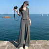Conjunto de roupas esportivas casuais com zíper e capuz de alta qualidade para primavera e outono de 2026, conjunto de duas peças da moda com calça de perna larga slim-fit