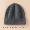 Gorro de Punto 100% Cachemira para Mujer Otoño e Invierno, Tejido de Trenza, Protección Cálida para Orejas, Sombrero de Lana Versátil de Color Sólido, Casual