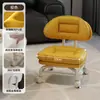 Taburete Pequeño Doméstico Giratorio con Ruedas, Taburete Bajo con Ruedas, Taburete Amigable para Niños con Ruedas, Taburete Redondo Perezoso con Respaldo