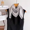 Nuevo modelo transfronterizo: Pañuelo de imitación seda 70*70 para mujer de Asia Central, pañuelo cuadrado jacquard de moda estilo coreano, bufanda de cuello versátil y elegante