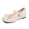 Zapatos Mary Jane de estilo de hada con lazo para mujer, zapatos planos de una sola tira poco profundos para combinar con faldas, dulce nuevo modelo 2026