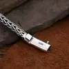 Plata de Ley S925 Versión Fina Tejido a Mano Liso Minimalista Pulsera para Hombre Moda Personalizada Más Vendido Artículo al por Mayor