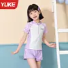 Traje de baño para niñas, Niños medianos y grandes 2025 Nuevo de manga larga con pantalones, Dividido, Niña estudiante de secundaria, Traje de baño para aguas termales