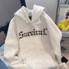 Sudadera con capucha retro americana hiphop con forro polar para hombre, moda de otoño e invierno, marca nueva, vibra de alta calle, chaqueta para pareja