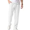 Pantalones de Chándal Rectos para Hombre con Jacquard a Cuadros 2026 Tejido de Punto Pesado Cordón Elástico Pierna Ancha Pantalones Casuales
