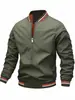 Chaqueta Casual Sencilla para Hombre Primavera y Otoño 2025, Exclusivamente para Ventas Transfronterizas, Ropa de Trabajo Deportiva de Color Sólido, Estilo de Moda Europeo y Americano para Hombre