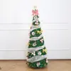 Set de Árbol Plegable Retráctil de Nuevo Estilo con Decoraciones, Fácil de Ensamblar y Guardar, Adornos Decorativos para Ambiente Navideño