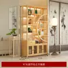 Nuevo Estante de Exhibición Antiguo Estilo Chino para Estudio y Sala de Estar, Vitrina para Té, Estante de Almacenamiento, Estante Multifuncional de Bambú, Divisor Combinado para Sala de Té