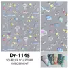 Redanco novo rede de relevo 5D cor vibrante concha do oceano adesivos de unha luminosos adesivos de unha tridimensionais Dr-1147