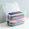Caja de almacenamiento transparente de gran capacidad para papelería, estuche para lápices, caja para lápices de colores, caja para crayones infantiles, bolsa para lápices de dibujo y boceto