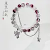 Cadena de accesorio de tres vías borla que conserva el color mariposa materiales hechos a mano con cuentas pulsera pulsera accesorios de joyería Jinhua Wulei Guang
