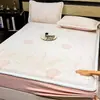 Outono e Inverno Espessado Esculpido Leite Veludo Lençóis de Cama Peça Única Forrado com Lã Cobertor de Cama Quente Veludo Coral Protetor de Colchão Conjunto de Três Peças