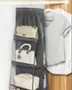 Armazenamento de bolsas para guarda-roupa de quarto, suporte de bolsa em camadas para pendurar, suporte de bolsa para pendurar na porta de dormitório, montado na parede, à prova de poeira e espessado