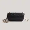 Bolso de Mano de Diseñador de Nicho para Mujer con Patrón Acolchado Inspirado en Chanel, Correa de Cadena, Bolita Dorada Pequeña, Forma Cilíndrica, Bolso de Hombro y Cruzado, Portalápices, Bolso Almohada, Moderno