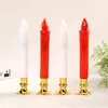 Lámpara de vela de varilla larga de simulación Qingming tumba Buda Candelabro rojo plástico luminoso LED vela electrónica velas