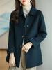Abrigo Exterior Gris Francés para Mujer 2023 Estilo K Nuevo Invierno Slim Largo Medio Grueso Trendy