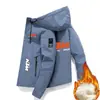 Chaqueta Fina de Peso Pesado Estilo Americano para Primavera y Otoño Chaqueta de Color Sólido Estampada Tendencia Nueva Casual Deportiva Abrigo para Hombre