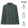 Polo de Manga Larga con Solapa y Cremallera Nueva Moda Cremallera Solapa Jersey Color Sólido Ropa de Trabajo Ropa de Grupo Ropa de Trabajo Corporativa