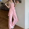Conjunto de Mujer Verano Estilo Lindo Bloques de Color Estampado de Oso Camisola con Lazo + Pantalones Largos de Pierna Ancha con Lazo