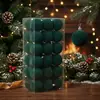 Ventas Directas de Fábrica Lanrun Juego de 36 Piezas de Bolas Navideñas de Color Sólido Afelpadas de 4 cm en Caja de PVC, Múltiples Colores Disponibles, Adornos para Árbol de Navidad