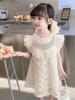 Vestido Princesa de Verão 2026 para Meninas com Detalhes de Pérolas Vestido de Performance Atacado Tendência Roupas Infantis Estilo Coreano