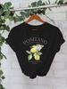Estación Independiente Europea y Americana Transfronteriza Elegante Camiseta para Mujer en Stock Estampado de Flores de Limón Positano Verano Nueva de Manga Corta