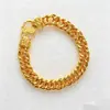 Pulseira Cubana Dourada Chicote Corrente 10N Pulseira de Mão Grossa Luxo Leve Sensação de Alto Padrão Sólido Enviar Presente para Namorado