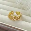 Anel Versátil Ajustável Asa de Pedra Preciosa Vintage Brilhante Zircônia Diamante Nicho Alto Padrão Luxo Leve Feminino